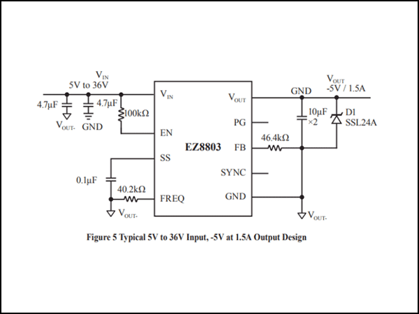 易用、小體積DCDC電源模塊EZ8803負(fù)壓方案推薦
